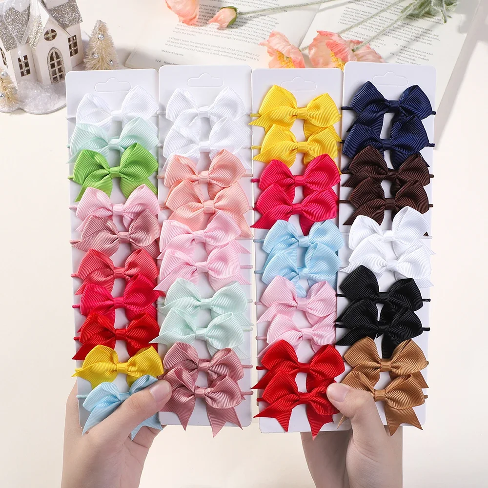 Ribbon Bow Gift - 10 sztuk kokardki elastyczna gumka do