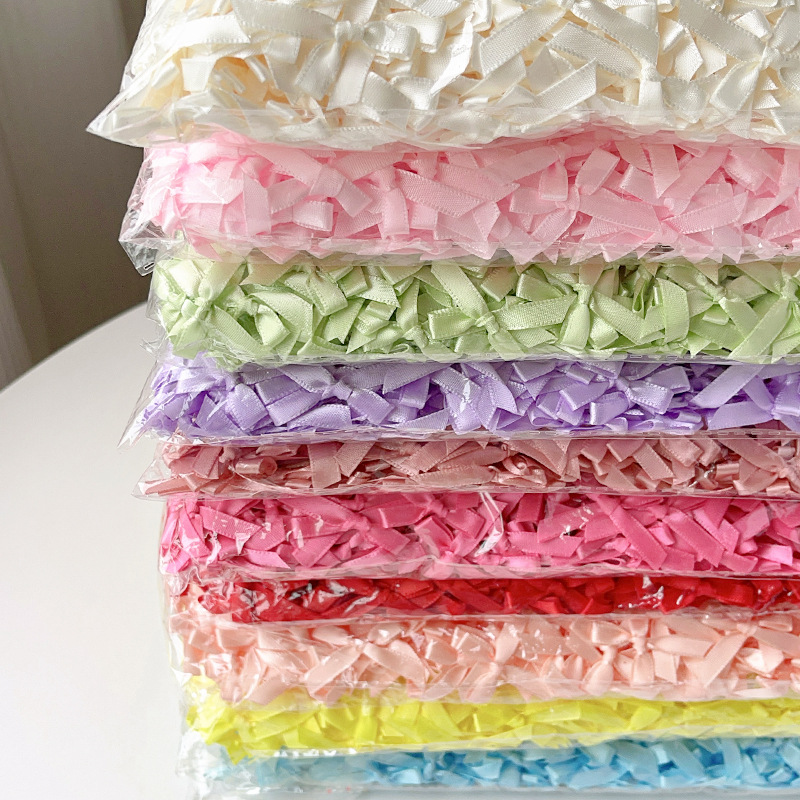 Ribbon Bow Gift - Wielokolorowe Mini Satynowe Kokardki, Małe Ręcznie